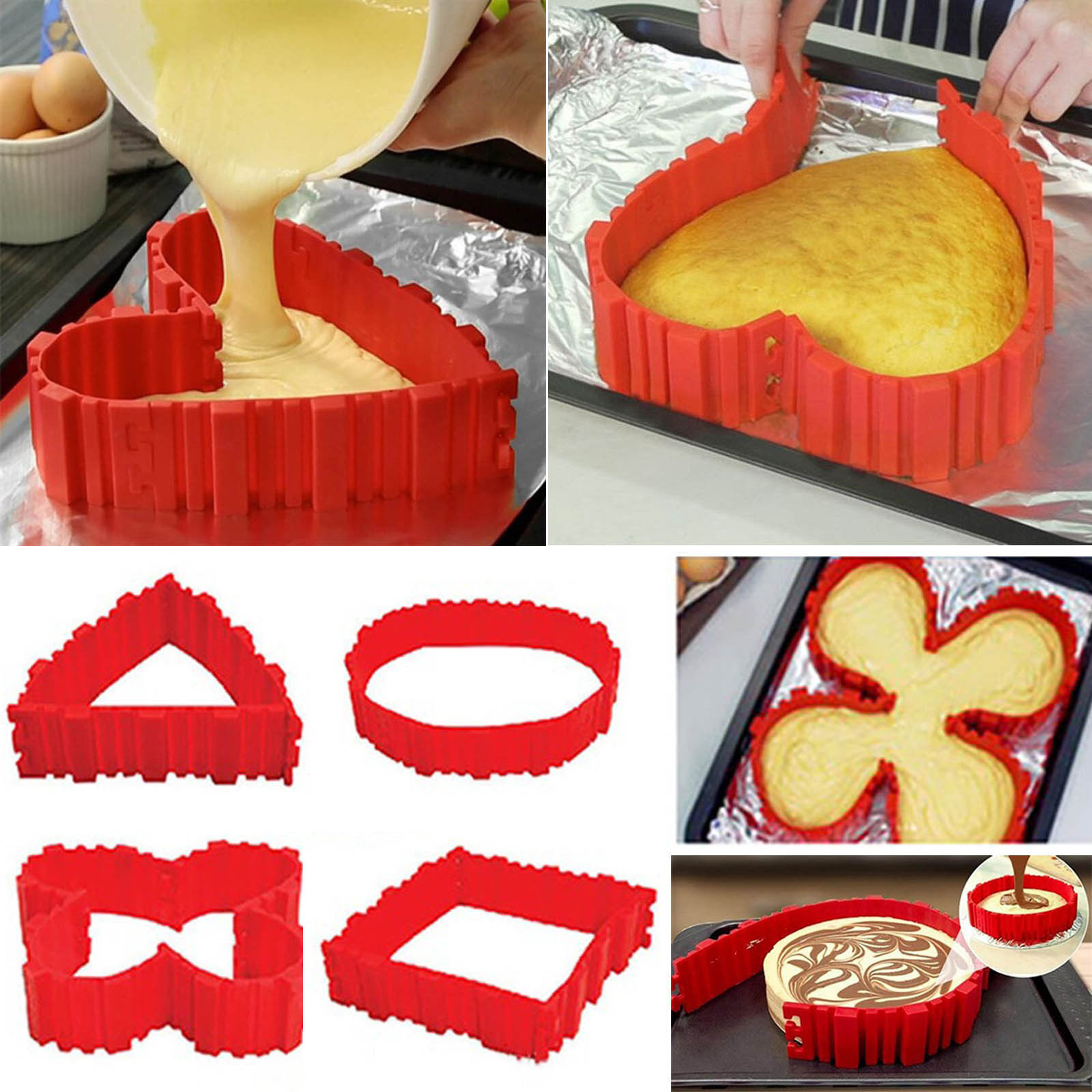Cake Pan Non-Stick Baking Pastry Molds DIY Cake Mould Heart Shape Mold Silicone 